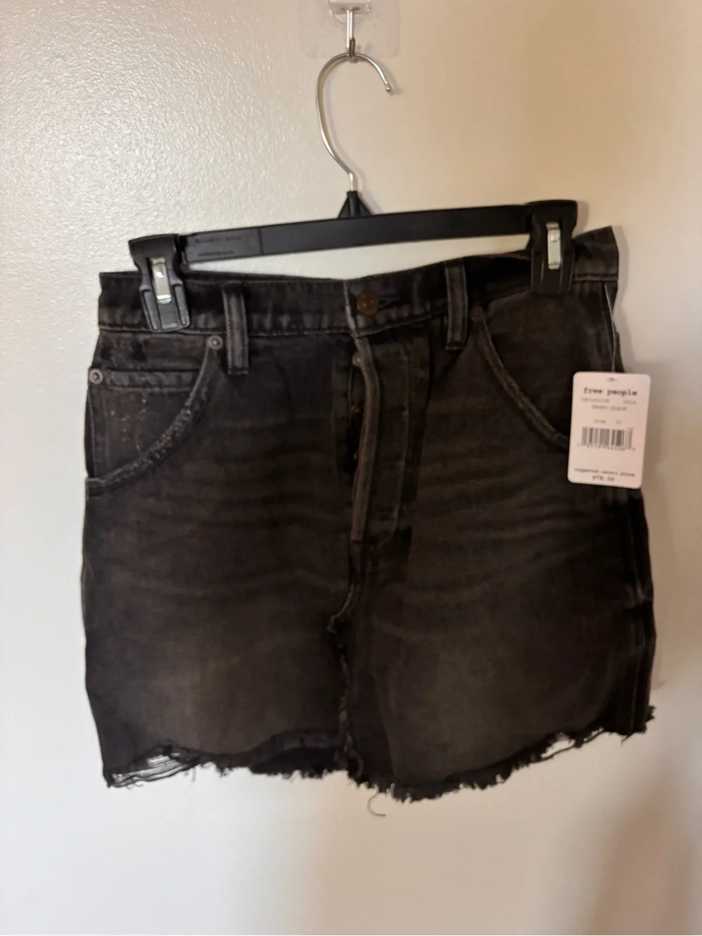 Free people Black Denim Mini Skirt